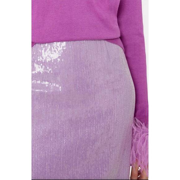 NEW MILLY adley sequin skirt in purple - Picture 2 of 3